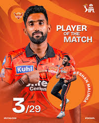 RR VS SRH Today Match: Best Bowler Eshan Malinga